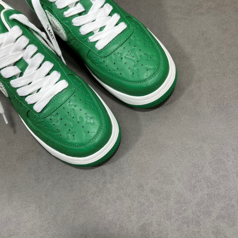 l**is V*t*n x nike air force 1 low by virgil abloh green and white