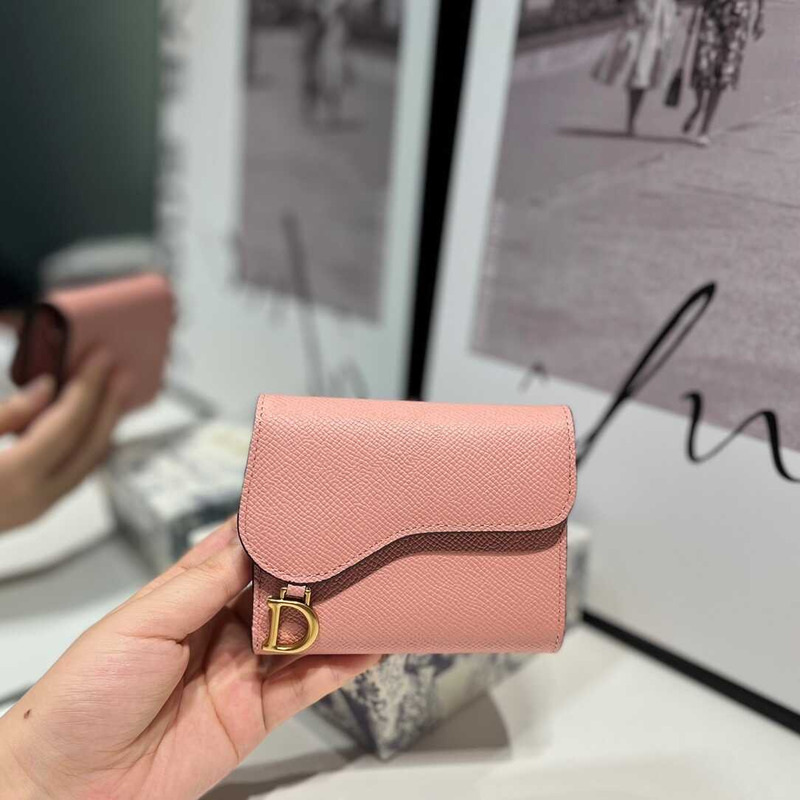 D*or saddle lotus wallet pink