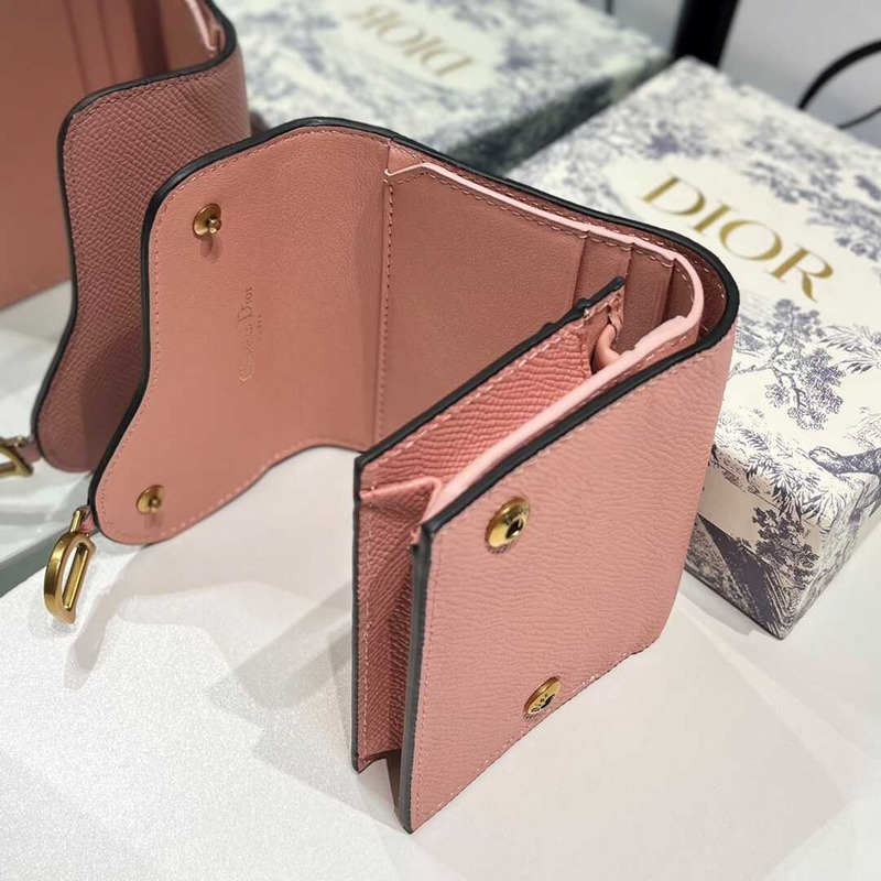 D*or saddle lotus wallet pink