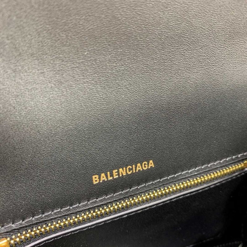 Ba*len*cia*ga xs fluffy hourglass top handle bag in black