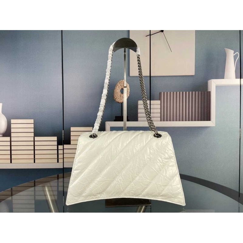 Ba*len*cia*ga quilted padded leather shoulder bag white