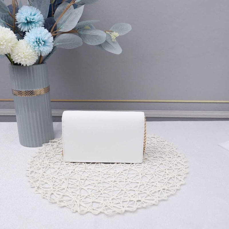Pra*a saffiano leather mini bag white