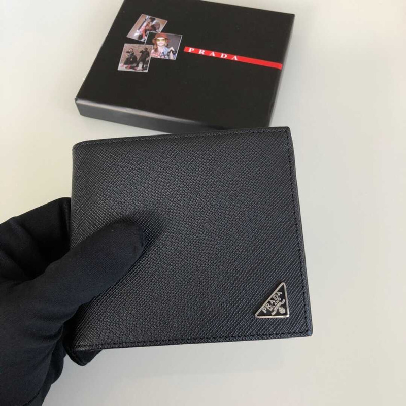 Pra*a saffiano leather wallet