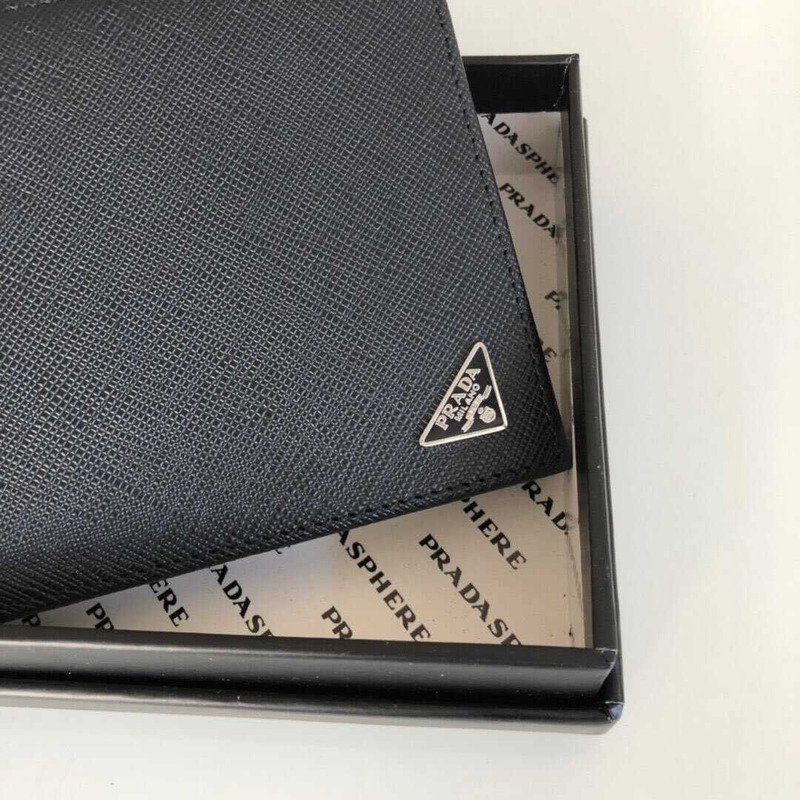Pra*a saffiano leather wallet
