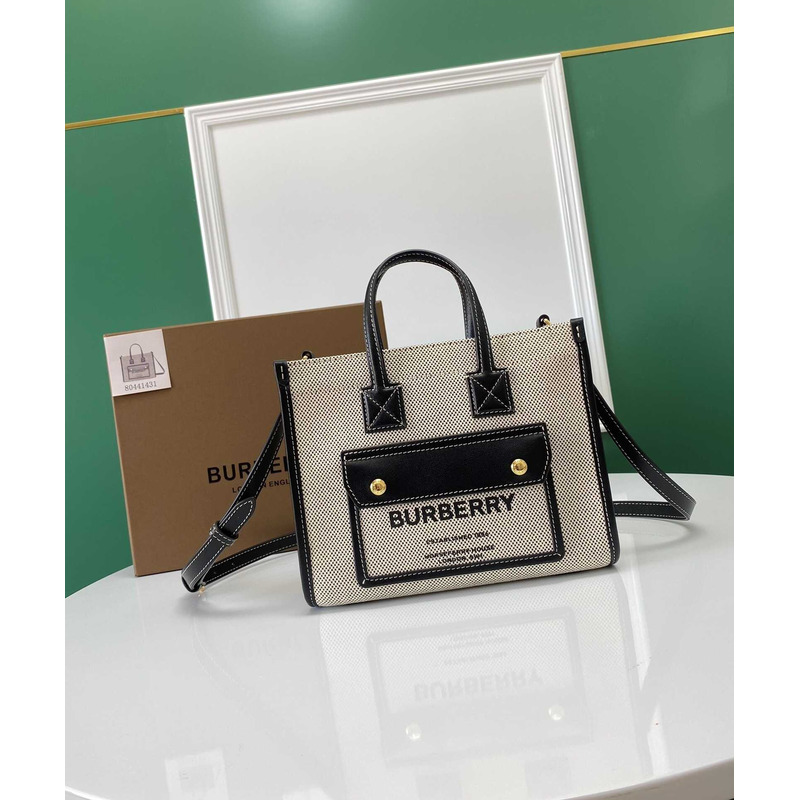 B**rry freya black canvas and leather freya tote bag