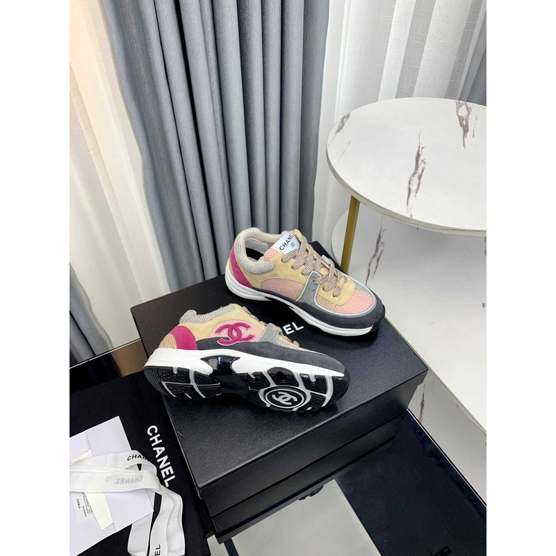 Ch*el  sneakers fabric suede calfskin multicolor