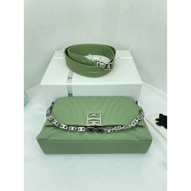 Givenchy 4G Soft Small Quilted Leather Shoulder Bag Green