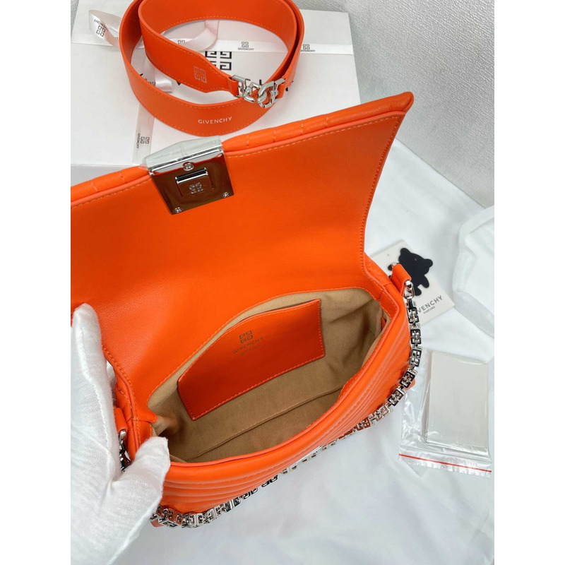 Givenchy Small 4G Crossbody Bag in Calf Leather Orange