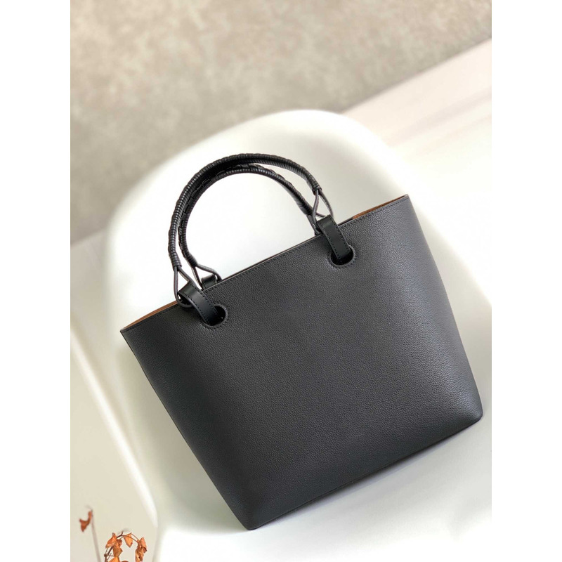 Loewe Small Anagram Tote In Classic Calfskin Black