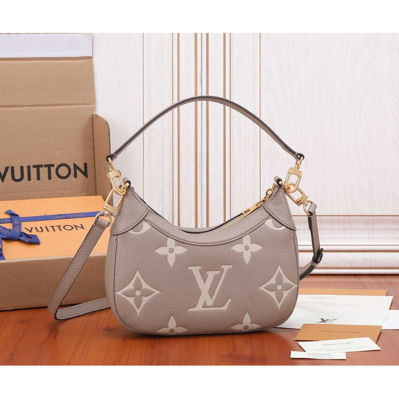l**is V*t*n bagatelle empreinte leather dove grey and cream