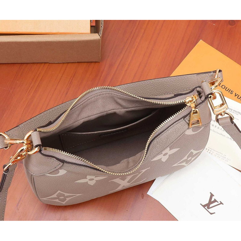 l**is V*t*n bagatelle empreinte leather dove grey and cream