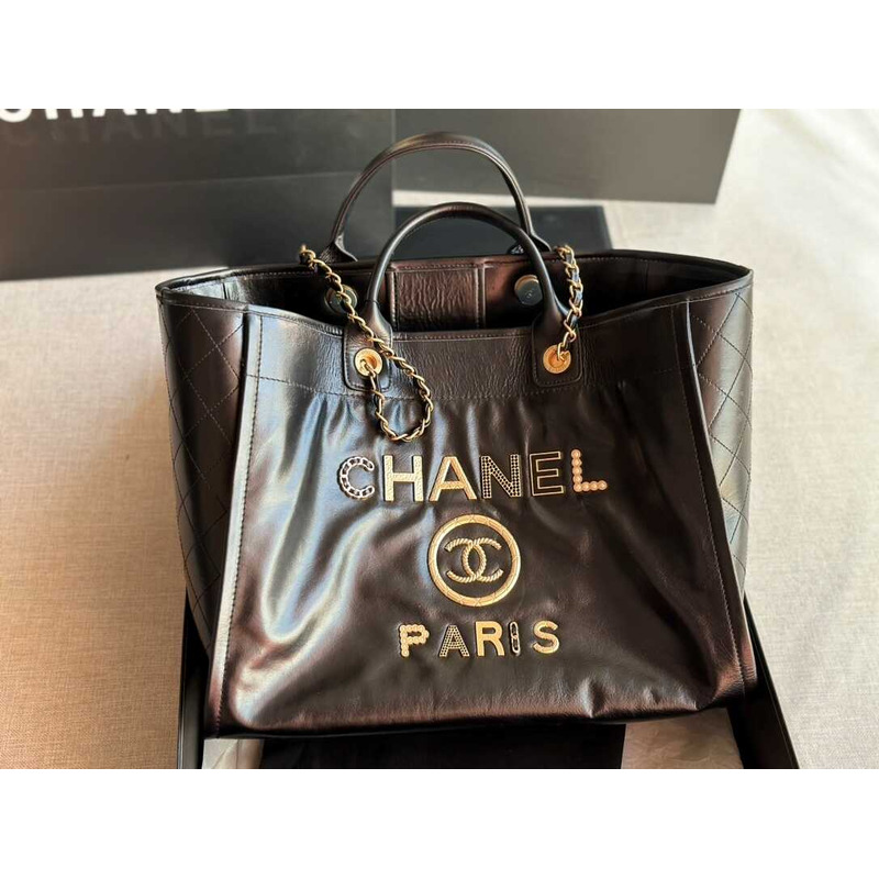 Ch*el deauville leather handbag