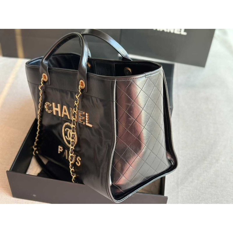 Ch*el deauville leather handbag