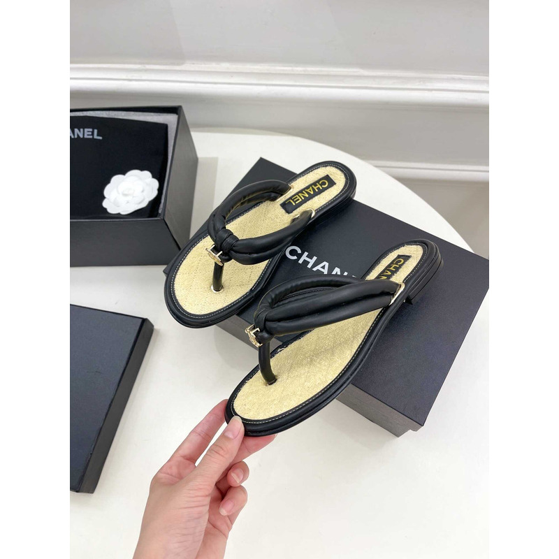 Ch*el woman sandals yellow&black