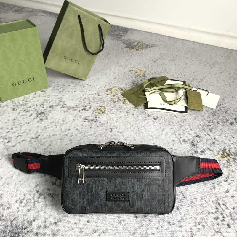 g*u*i black gg S*p*e belt bag