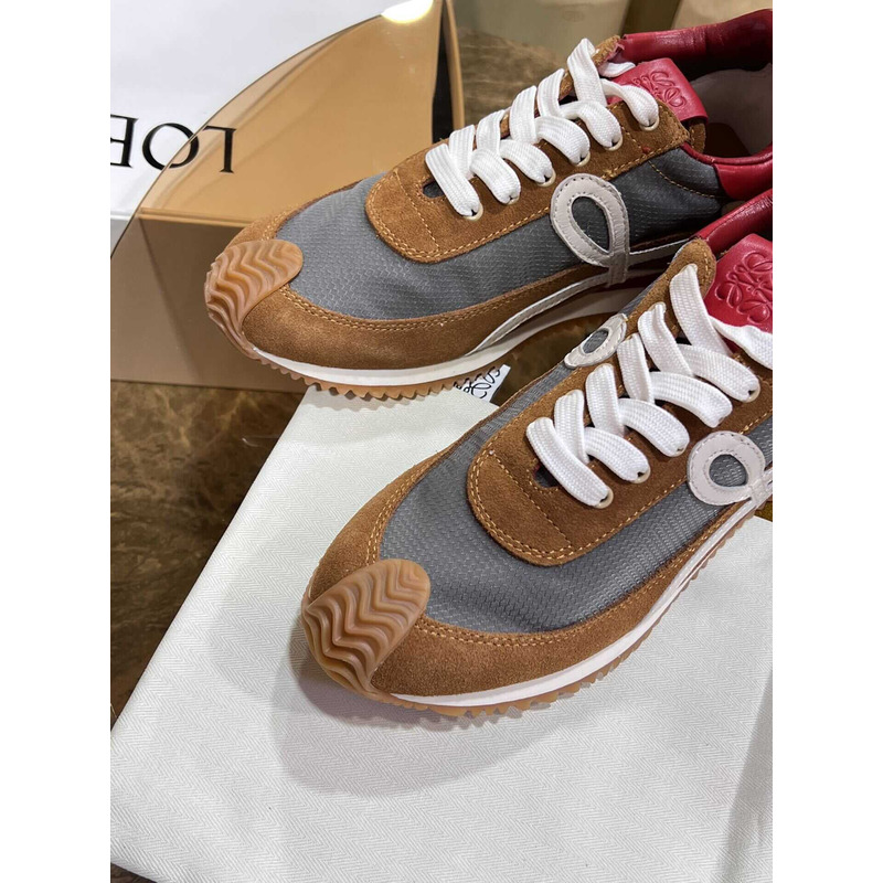 Loewe Flow Runner Logo Sneakers Brown&White