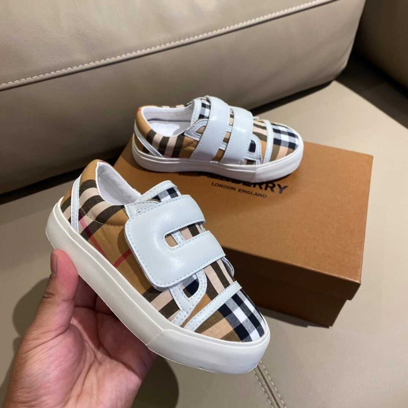 B**rry kids classic check sneakers white