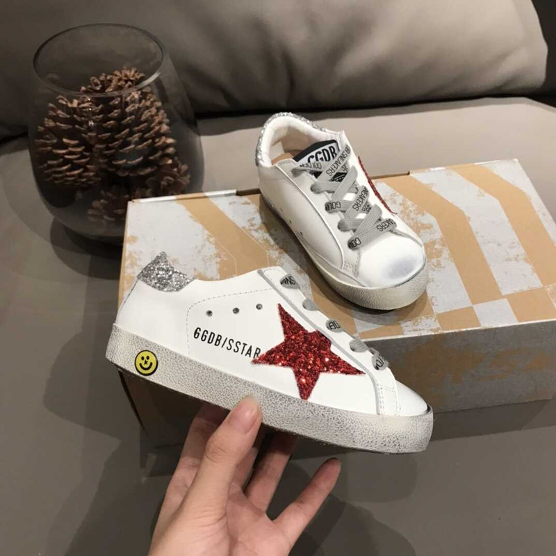 ggdb kids S*per-star white&red sneakers