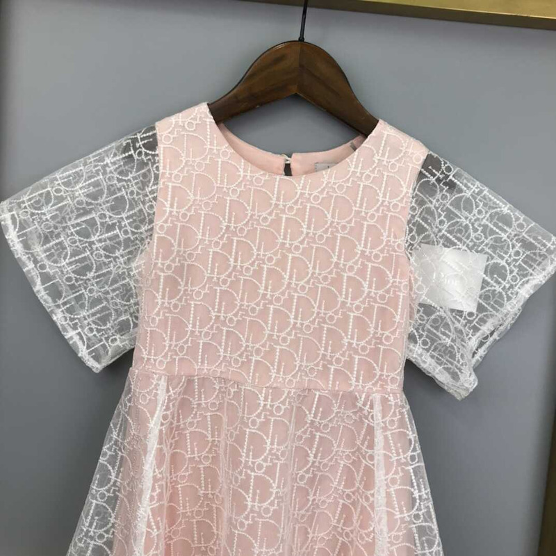 D*or kids embellished silk tulle dress in pink