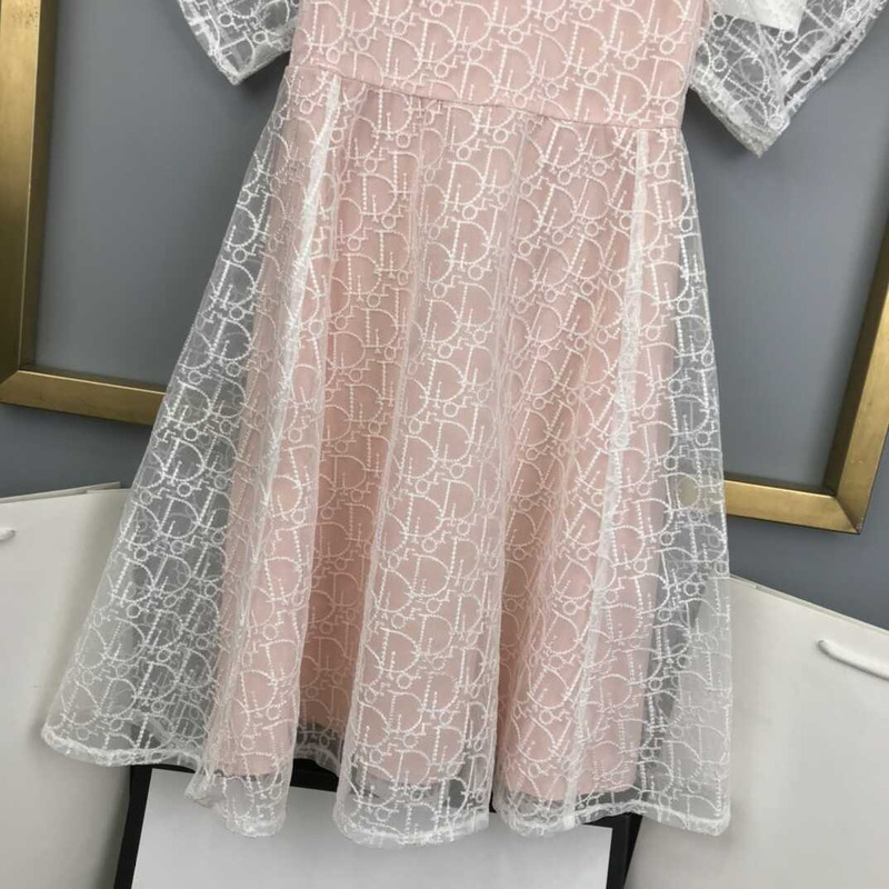 D*or kids embellished silk tulle dress in pink