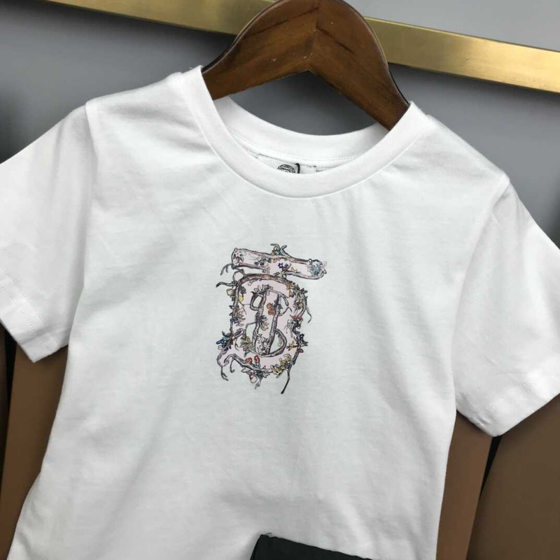 B**rry kids monogram motif organic cotton t-shirt and skirt set