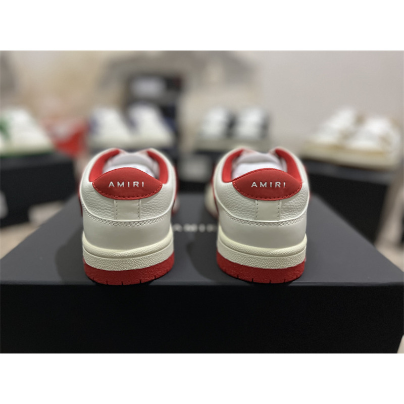 AMIRI Skel Leather Low-Top Sneakers White&Red