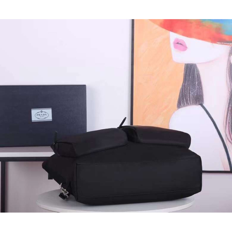 Pra*a re-nylon and saffiano leather tote