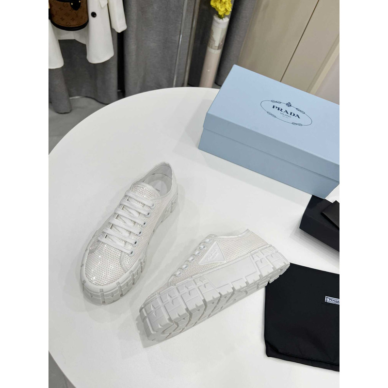 Pra*a double wheel low top sneakers white