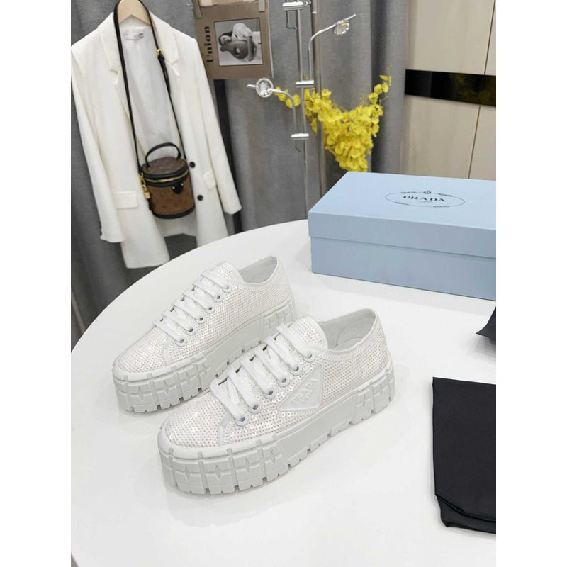 Pra*a double wheel low top sneakers white