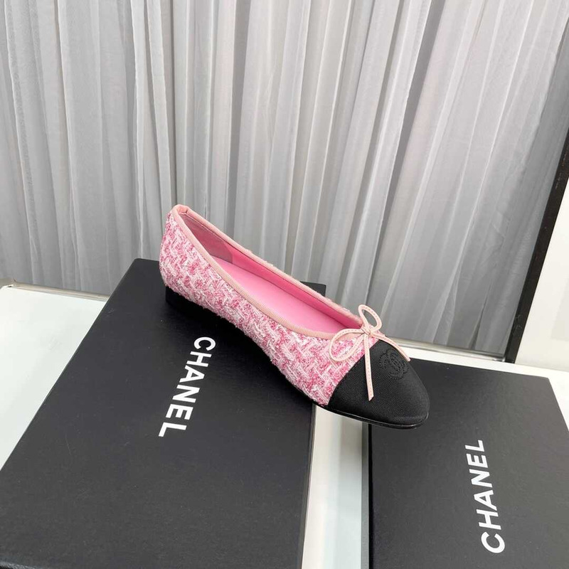 Ch*el sequined cotton guipure lace and grosgrain pink and black