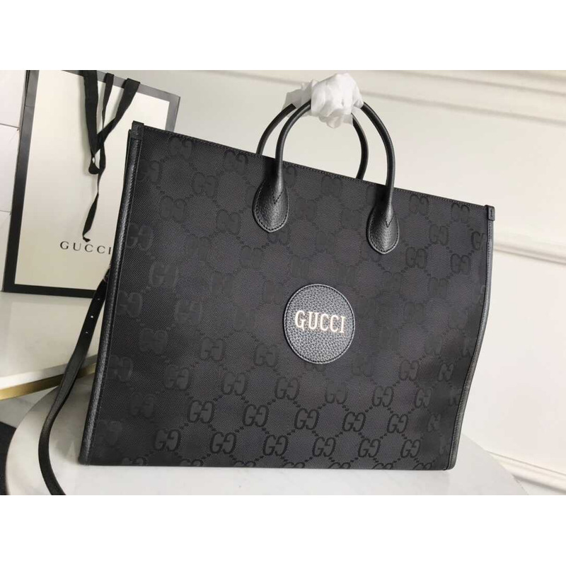G*u*i off the grid series tote bag gg econyl black
