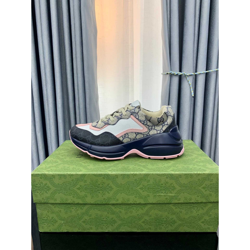 g*u*i multicolor pink gg S*p*e rhyton sneakers