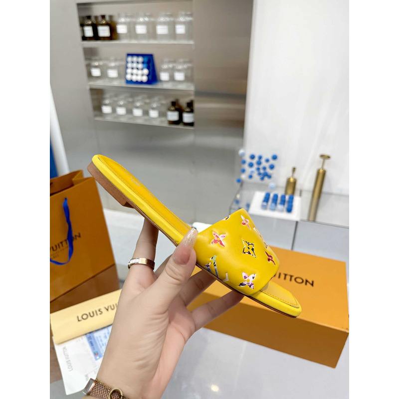 l**is V*t*n revival flat mule slides yellow