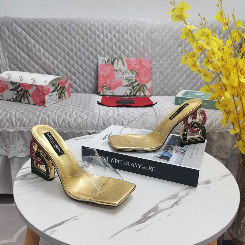 Dolce & Gabbana Dolce & Gabbana Strap Heeled Sandals Gold
