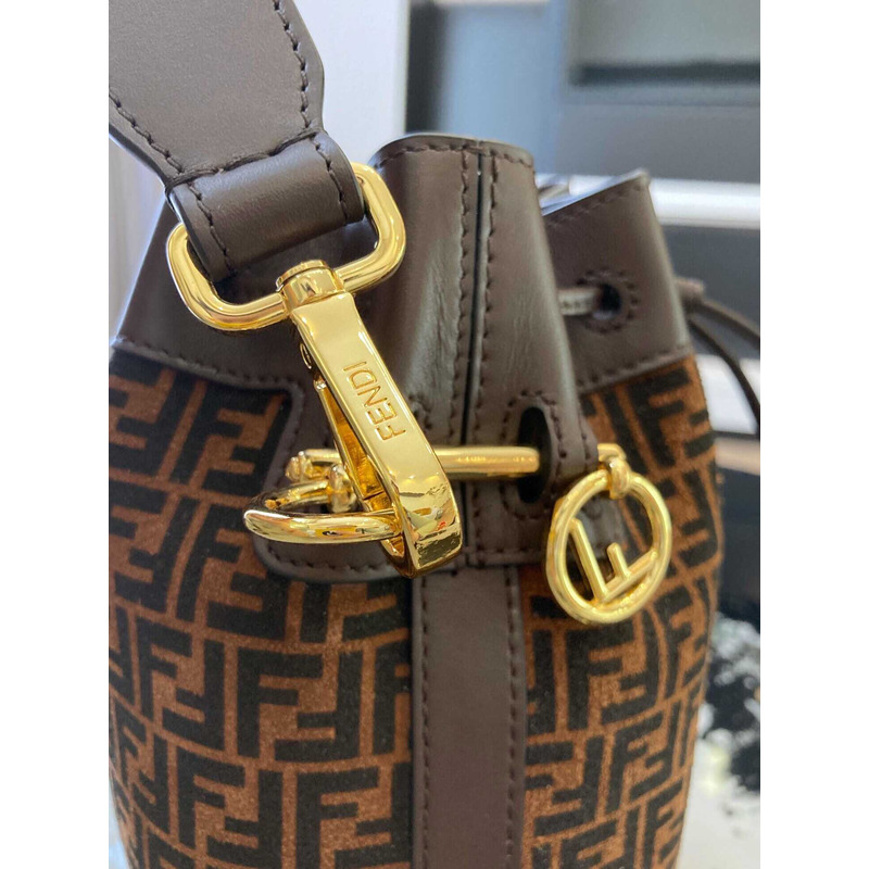 F**di mon tresor ff printleather mini bag brown