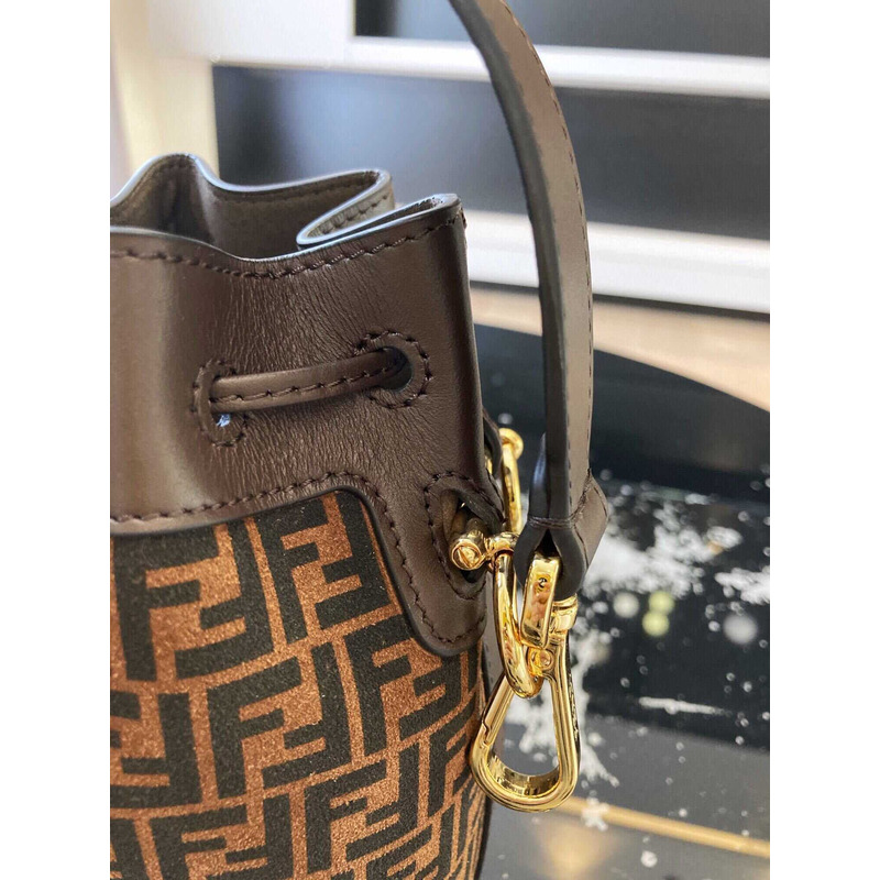 F**di mon tresor ff printleather mini bag brown