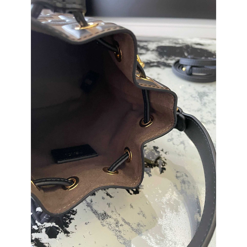 F**di mon tresor leather mini bag brown