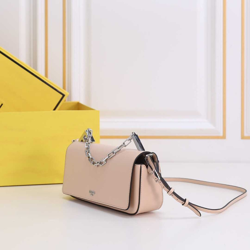 F**di first sight leather mini bag beige