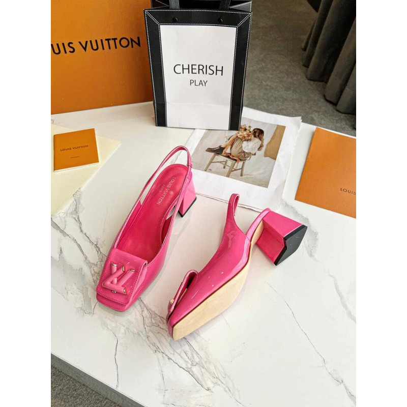 l**is V*t*n | casual style leather block heels party style office style pink
