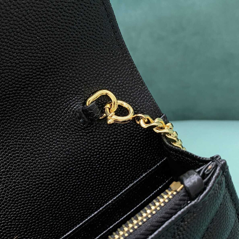 Saint Laurent Monogram Envelope Bag Black