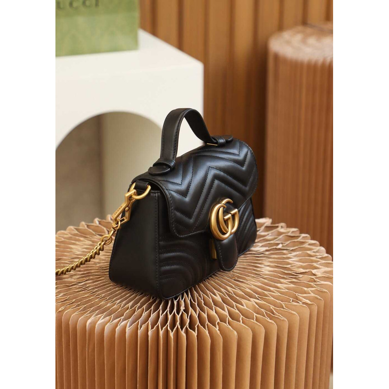 G*u*i gg marmont mini top handle bag black