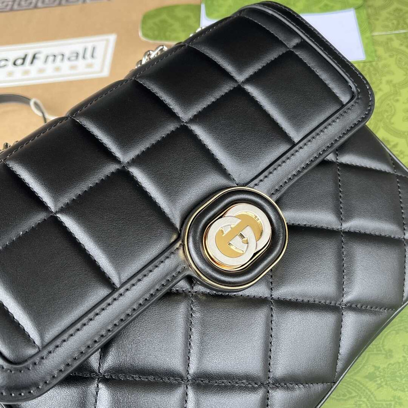 G*u*i deco mini quilted-leather cross-body bag black