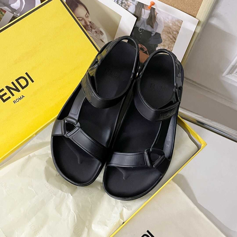 F**di hiker sandal rubber black