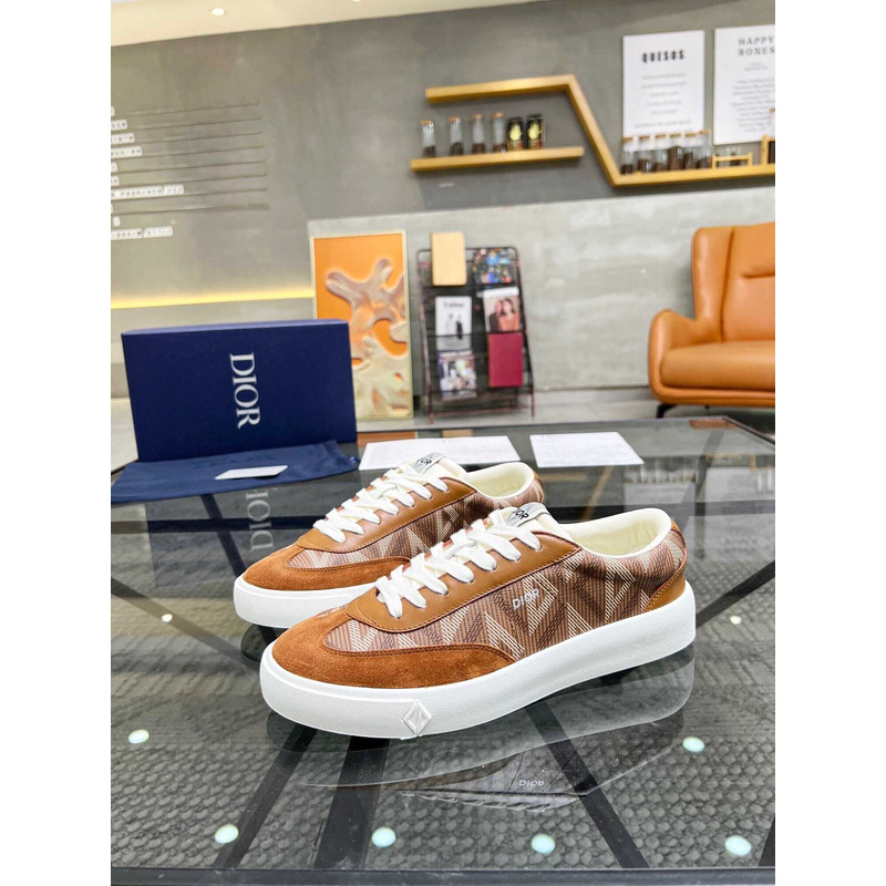 d*or b101 sneaker cd Di*m*nd canvas smooth calfskin nubuck brown