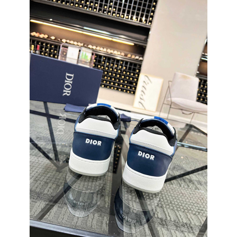 D*or b27 low top sneaker smooth calfskin oblique galaxy leather navy blue