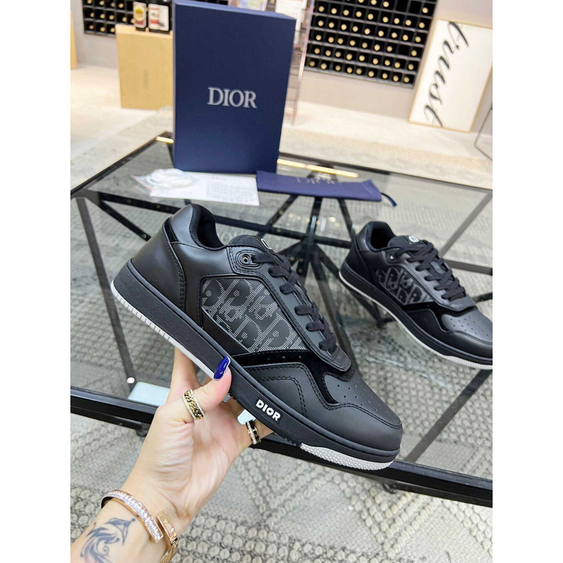 D*or b27 low top sneaker smooth calfskin oblique galaxy leather black