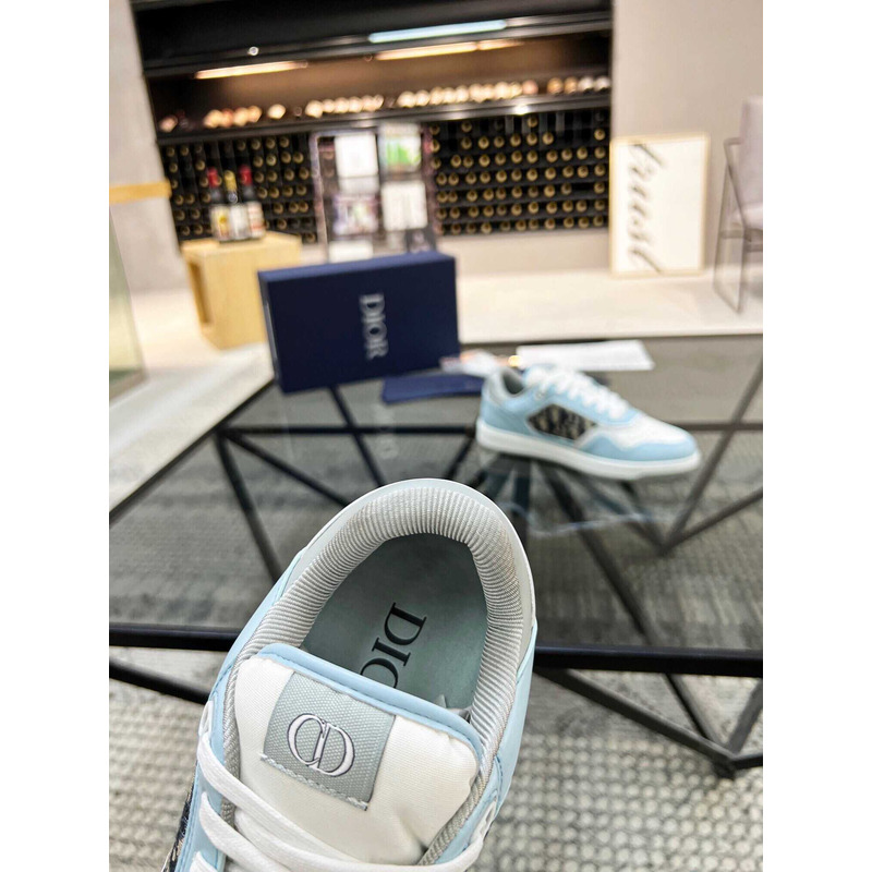 D*or b27 low top sneaker smooth calfskin oblique galaxy leather light blue