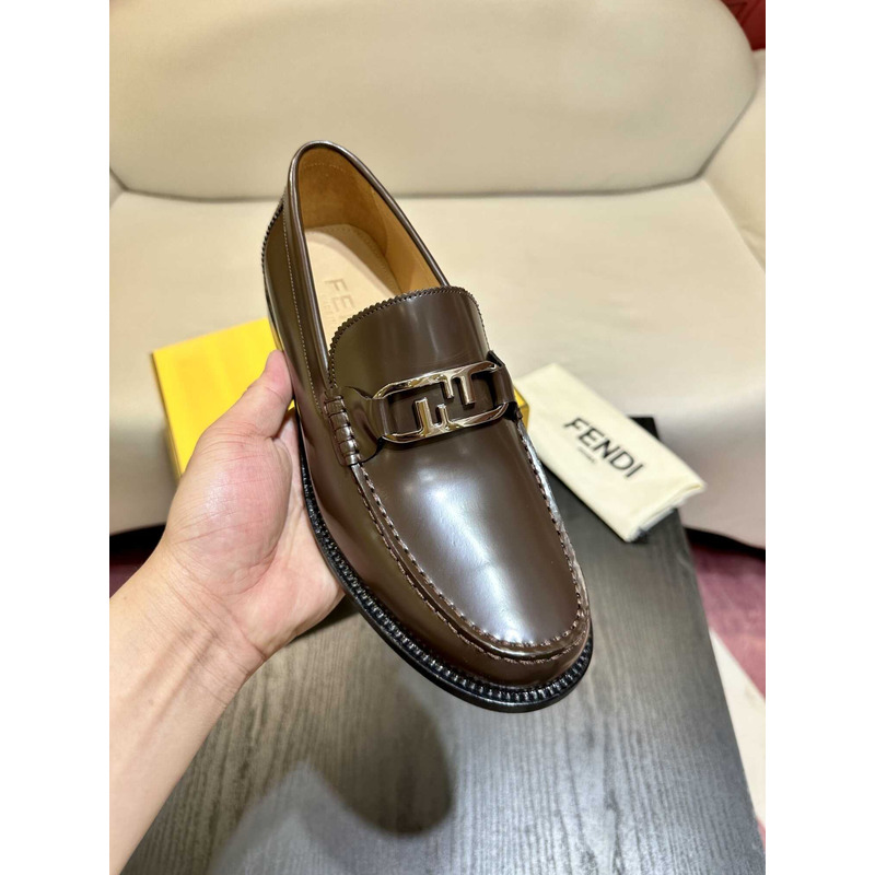 F**di loafers calfskin leather coffe