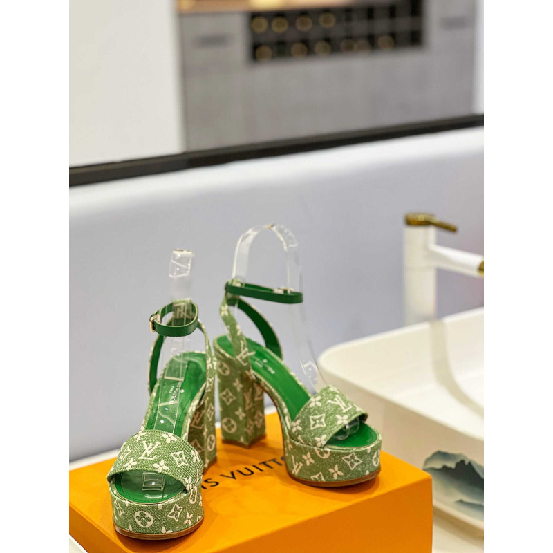 l**is V*t*n fame platform sandal denim green
