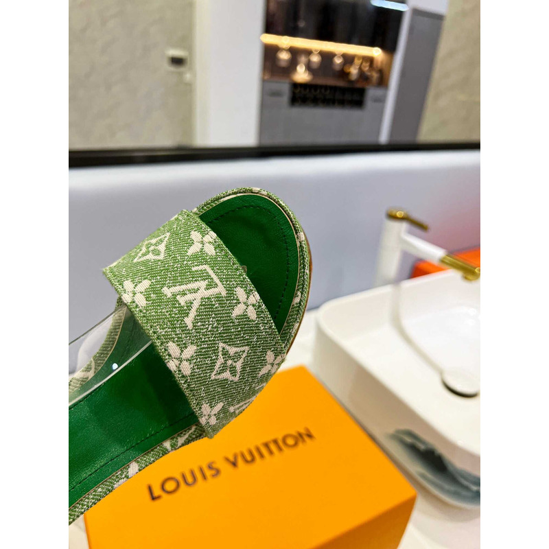 l**is V*t*n fame platform sandal denim green